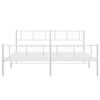 vidaXL Bedframe met hoofd- en voeteneinde metaal wit 180x200 cm
