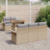 vidaXL Tuinbankenset met kussen 6 pcs Beige en Licht Grijs poly rattan