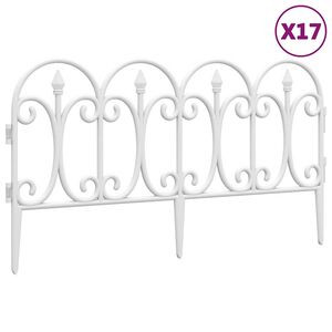 vidaXL Gazonranden 17 st 10 m polypropeen wit