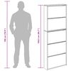 vidaXL Schoenenkast met 5 spiegels 63x17x169,5 cm wit