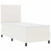vidaXL LED Box Spring Bed Cr&egrave;me en Wit 90 x 190 cm Katoen Stof