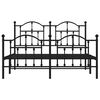 vidaXL Bedframe met hoofd- en voeteneinde metaal zwart 135x190 cm