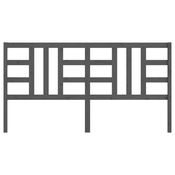 vidaXL Hoofdbord 206x4x100 cm massief grenenhout grijs