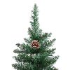 vidaXL Slanke Kerstboom Groen en Wit 150 cm PVC en massief dennenhout