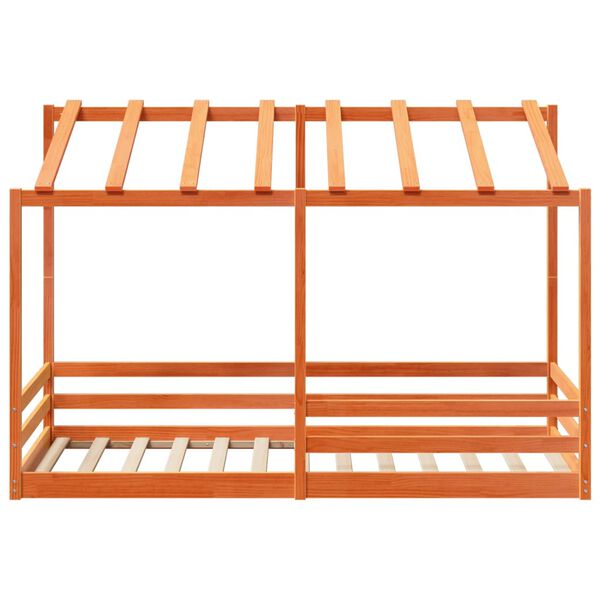 vidaXL Kinderbed met bedhuis 80x200 cm massief grenenhout wasbruin