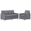 vidaXL Bankstel 2 pcs Lichtgrijs Polyester