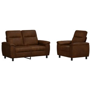 vidaXL Bankstel 2 pcs Bruin Nep Suede Leer