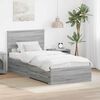 vidaXL Bedframe Grijs Sonoma en Zilver 75 x 190 cm Bewerkt hout