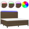vidaXL Boxspring met matras en LED stof donkerbruin 200x200 cm