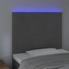 vidaXL Hoofdbord LED 90x5x118/128 cm fluweel donkergrijs