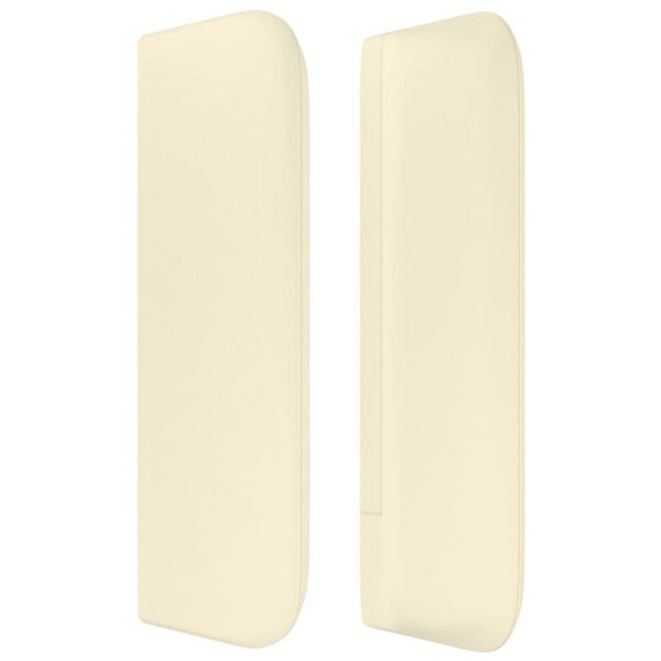 vidaXL Hoofdbord met randen 163x16x78/88 cm kunstleer cr&egrave;mekleurig