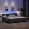 vidaXL LED Box Spring Bed met matras Donkerbruin 200 x 200 cm Stof