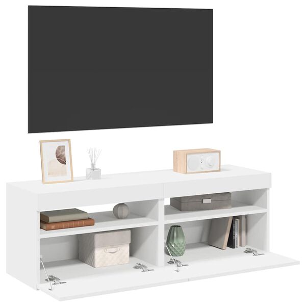 vidaXL Tv-meubelen 2 st met LED-verlichting 60x35x40 cm wit