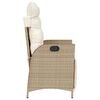 vidaXL 3-delige Bistroset met kussens poly rattan beige