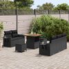 vidaXL Tuinbankenset met kussen 10 pcs Zwart poly rattan
