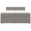 vidaXL Boxspring met matras stof taupe 200x200 cm