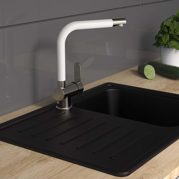 SCH&Uuml;TTE Eenknopsmengkraan met hoge uitloop RIO roestvrij staal matwit