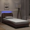 vidaXL Bedframe met LED zonder matras "Hvar" bruin 80x200 cm