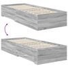 vidaXL Bedframe Grijs Sonoma en Zilver 75 x 190 cm Bewerkt hout