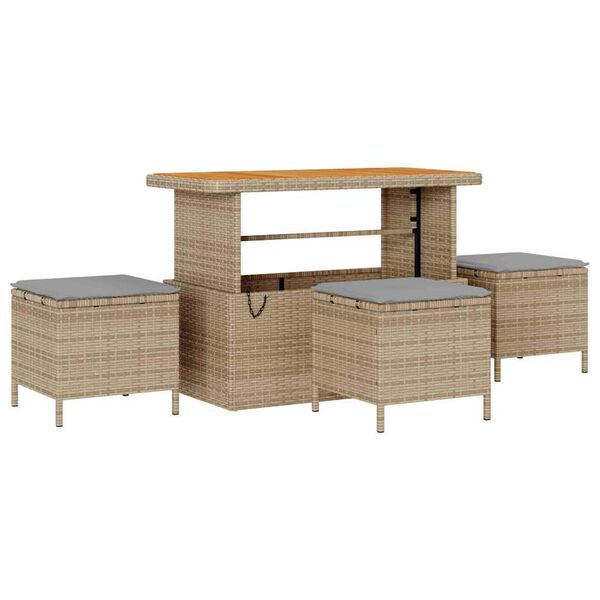 vidaXL Tuin Sofa Set met kussen met opslag 10 pcs Beige en Licht Grijs