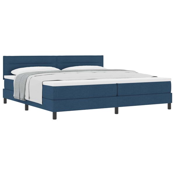 vidaXL Boxspringbed met hoofdeinde Blauw 200 x 200 cm Stof