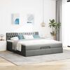 vidaXL Ottoman bed met matras 160x200cm stof donkergrijs