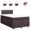vidaXL Boxspring met matras stof donkerbruin 120x200 cm