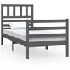 vidaXL Bedframe massief hout grijs 75x190 cm