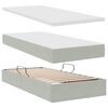 vidaXL Opbergbed met LED met matras Lichtgrijs 90 x 200 cm Fluweel