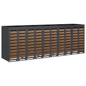 vidaXL Wieltjesbakopslag voor 3 bakken Antraciet 340 x 77.5 x 115.5 cm