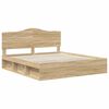vidaXL Bedframe met hoofdeinde Sonoma 180 x 200 cm Massief grenenhout