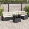vidaXL Tuin Sofa Set met kussen met opslag 7 pcs Zwart en Cr&egrave;me