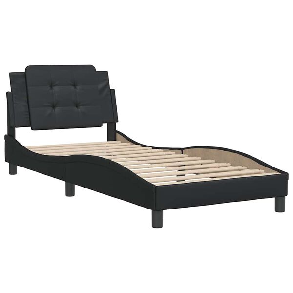 vidaXL Bedframe zonder matras "Zadar" kunstleer zwart 100x203 cm
