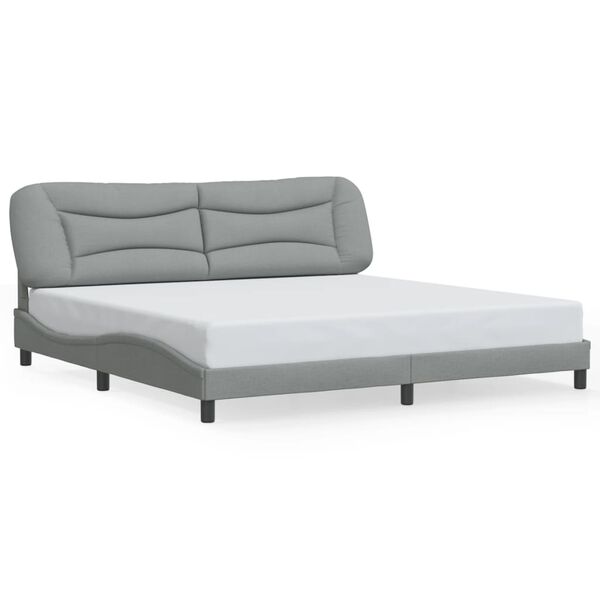 vidaXL Bedframe zonder matras "Hvar" stof lichtgrijs 200x200 cm