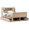 vidaXL Bed met boekenkast zonder matras massief grenenhout 140x190 cm