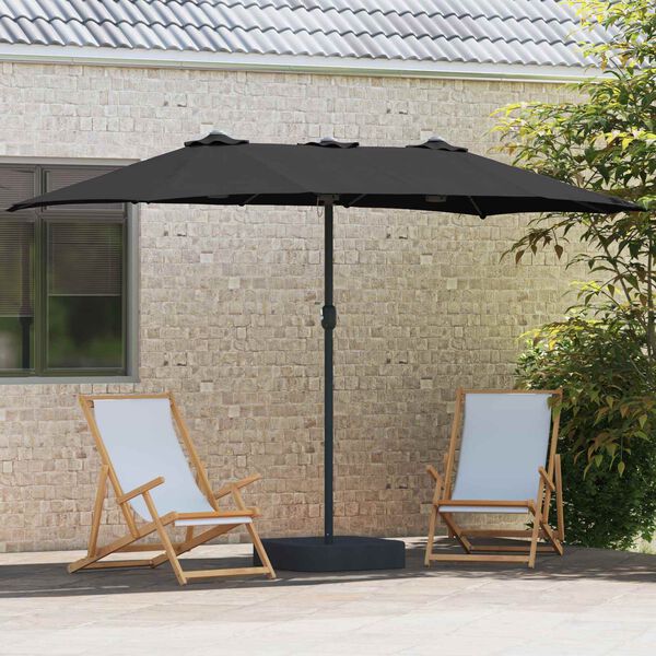 vidaXL Tuinparasol Zwart 385 x 209 x 244 cm Polyester