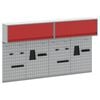 vidaXL Gereedschapskast set met plank 6 pcs Rood Gepoedercoat staal