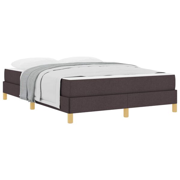 vidaXL Boxspringbed met matras Donkerbruin 140 x 190 cm Stof