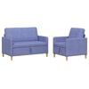 vidaXL Bankenset met opbergruimte 2 st Jeans Blauw Polyester