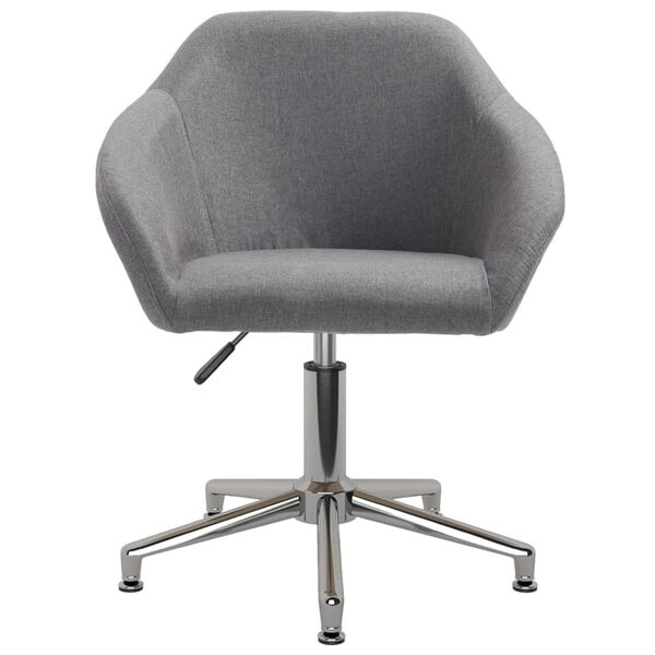 vidaXL Eetkamerstoelen 4 st draaibaar stof lichtgrijs