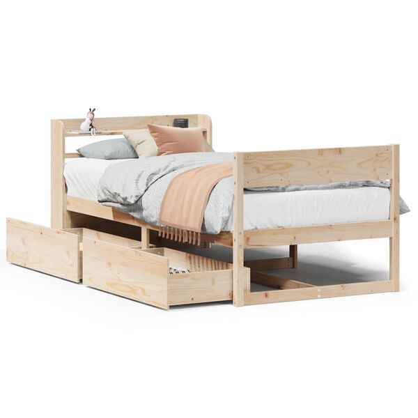 vidaXL Bedframe zonder matras massief grenenhout 90x190 cm
