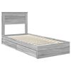 vidaXL Opslag bed met lade Grijs Sonoma 100 x 200 cm Bewerkt hout