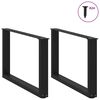 vidaXL Salontafelpoten 2 st U-vormig 60x(42-43) cm staal zwart