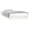 vidaXL Bedframe LED massief hout wit 100x200 cm