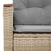 vidaXL Tuinbank 2-zits met kussens poly rattan beige
