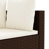 vidaXL 3-delige Loungeset met kussens poly rattan bruin