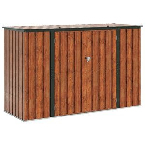 vidaXL Tuinopslagdoos Bruin 214 x 82 x 132 cm Staal
