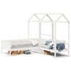 vidaXL Kinderbed met huisje en bankje massief grenenhout wit 90x190 cm