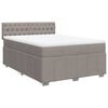 vidaXL Boxspring met matras stof taupe 160x200 cm