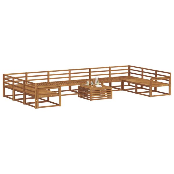 vidaXL Buiten bankenset 11 pcs Naturel Massief Acaciahout